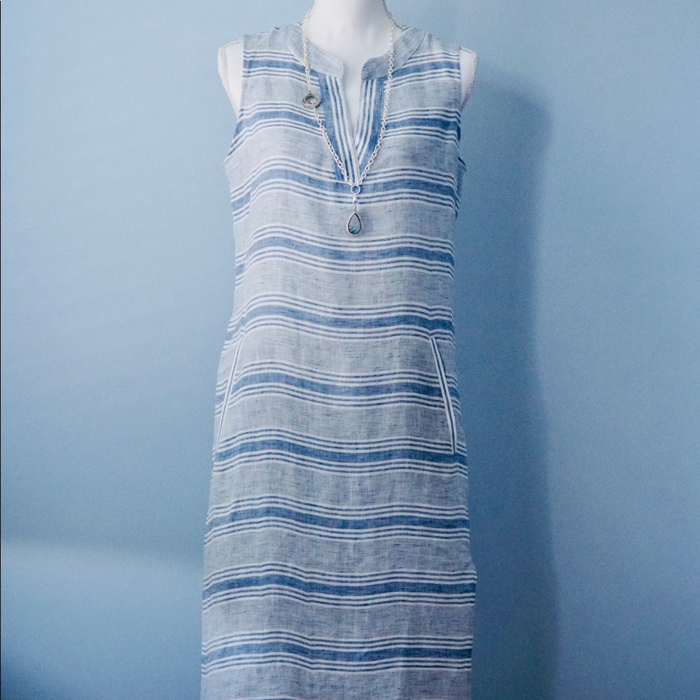HELEN JON HARBOR LINEN SHIFT DRESS Size Small. NWT